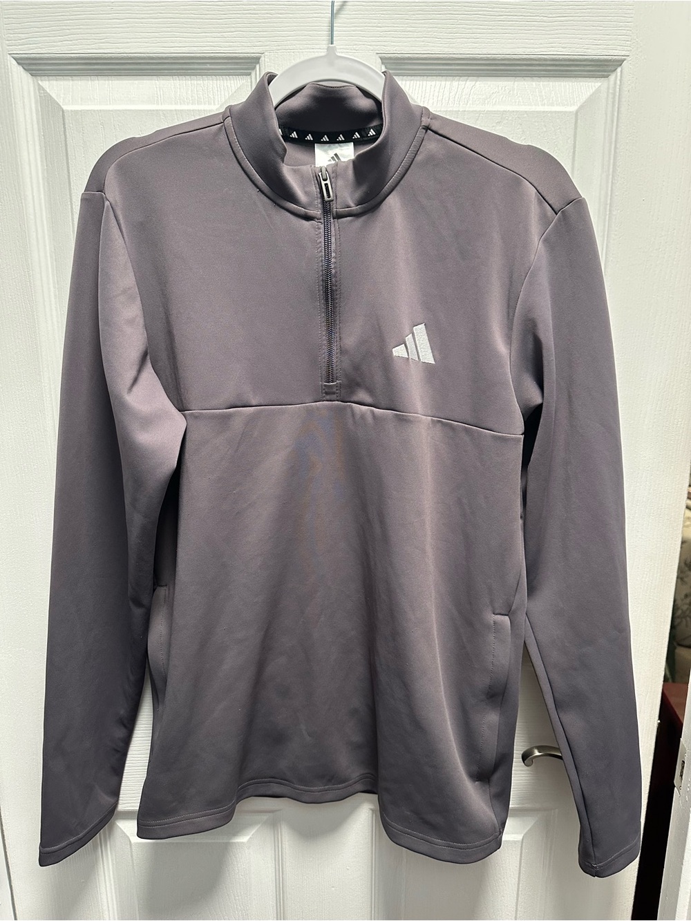 Adidas Women's Gray Quarter-Zip Performance Pullover